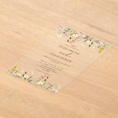 Invitations En Acrylique Elegant Minimalist Wildflower Wedding (Poser)