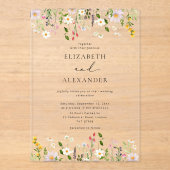 Invitations En Acrylique Elegant Minimalist Wildflower Wedding (Recto)