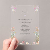 Invitations En Acrylique Elegant Minimalist Wildflowers Wedding (In situ (ordinateur de poche))