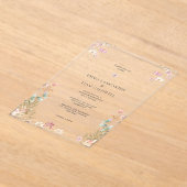 Invitations En Acrylique Elegant Minimalist Wildflowers Wedding (Poser)