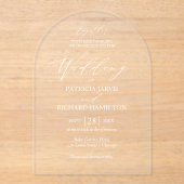 Invitations En Acrylique Élégant minimaliste Mariage (Recto)