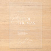 Invitations En Acrylique Élégant minimaliste Mariage de calligraphie (Recto)