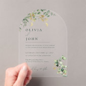 Invitations En Acrylique Élégant minimaliste moderne Eucalyptus Mariage (In situ (ordinateur de poche))