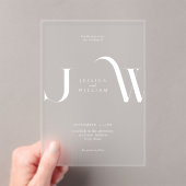 Invitations En Acrylique Élégant minimaliste moderne Mariage givré (In situ (ordinateur de poche))