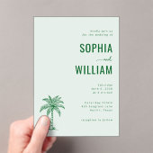 Invitations En Acrylique Elegant Mint Palm Tree (In situ (ordinateur de poche))