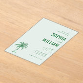 Invitations En Acrylique Elegant Mint Palm Tree (Poser)