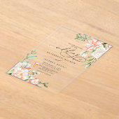 Invitations En Acrylique Elegant Modern Blush White Floral Wedding (Poser)
