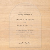 Invitations En Acrylique Elegant Modern Neutral Wedding (Recto)