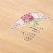 Invitations En Acrylique Elégant moderne Aquarelle Peonies Mariage (Poser)