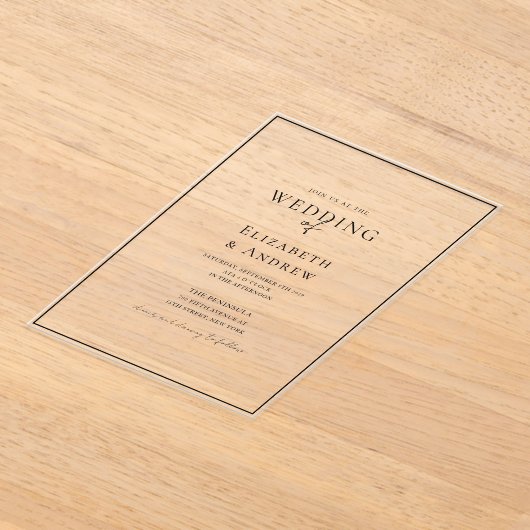 Invitations En Acrylique Élégant, moderne, écriture manuscrite, Mariage (Poser)