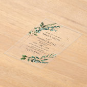 Invitations En Acrylique Elégant moderne Eucalyptus Verdure Mariage Or (Poser)