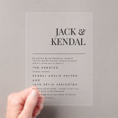 Invitations En Acrylique Élégant moderne | Mariage de noms modifiables (In situ (ordinateur de poche))
