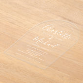 Invitations En Acrylique Élégant moderne signature blanche Mariage de scrip (Poser)