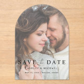 Invitations En Acrylique Elégant moderne superposition photo mariage Enregi (Recto)