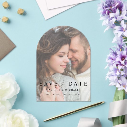 Invitations En Acrylique Elégant moderne superposition photo mariage Enregi (Insitu (Mariage))