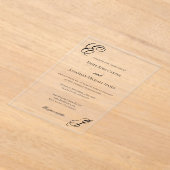Invitations En Acrylique Elegant Monogram Minimalist Wedding (Poser)
