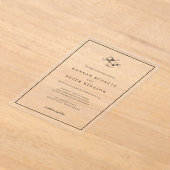 Invitations En Acrylique Élégant Monogramme Initiales Black Frame Mariage (Poser)