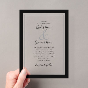 Invitations En Acrylique Élégant Monogramme Mariage Clair Transparent