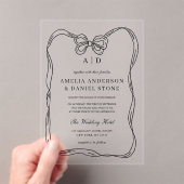 Invitations En Acrylique Élégant monogramme noir et blanc (In situ (ordinateur de poche))