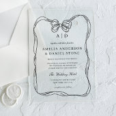 Invitations En Acrylique Élégant monogramme noir et blanc