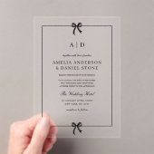 Invitations En Acrylique Élégant monogramme noir et blanc (In situ (ordinateur de poche))