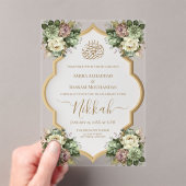 Invitations En Acrylique Élégant musulman floral Nikkah (In situ (ordinateur de poche))