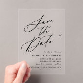 Invitations En Acrylique Élégant Noir Calligraphie Mariage Enregistrer la d (In situ (ordinateur de poche))
