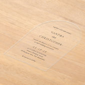 Invitations En Acrylique Élégant noir et blanc Simple Mariage moderne (Poser)