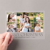Invitations En Acrylique Elégant noir Joyeux Noël photo Collage (In situ (ordinateur de poche))
