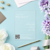 Invitations En Acrylique Elégant nom blanc calligraphie Qr code mariage (Insitu (Mariage))