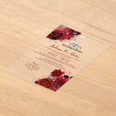 Invitations En Acrylique Elegant Nuestra Boda Red Floral Wedding (Poser)