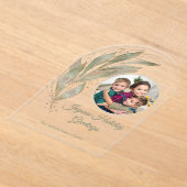 Invitations En Acrylique Elégant or Aquarelle Botanique Photo Holiday (Poser)