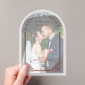 Invitations En Acrylique Elegant Ornate Faux Dome Photo First Christmas (In situ (ordinateur de poche))