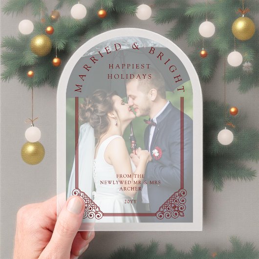 Invitations En Acrylique Elegant Ornate Faux Dome Photo First Christmas