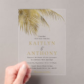 Invitations En Acrylique Elégant Palm Tree Plage Tropical Mariage (In situ (ordinateur de poche))