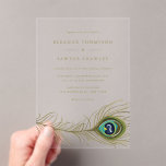 Invitations En Acrylique Elégant Peacock Feather Vintage Wedding<br><div class="desc">Faites-vous plaisir avec notre faire-part de mariage en acrylique personnalisable avec un superbe design en plumes de paon. Réalisée à partir d'acrylique clair de haute qualité, cette invitation élégante et moderne est parfaite pour les couples à la recherche d'une manière unique et mémorable d'invitation leurs invités. Le design complexe en...</div>
