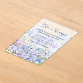 Invitations En Acrylique Élégant Periwinkle Clematis Mariage (Poser)