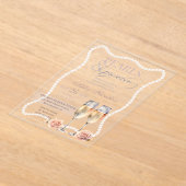 Invitations En Acrylique Elégant Perles & Prosecco Douche nuptiale (Poser)