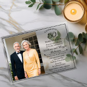 Invitations En Acrylique Elegant Photo 50th Wedding Anniversary Party