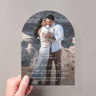 Invitations En Acrylique Élégant Photo Mariage moderne