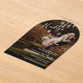 Invitations En Acrylique Élégant Photo Mariage moderne (Poser)