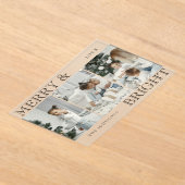 Invitations En Acrylique Elegant Photo | Merry and Bright Christmas Card (Poser)