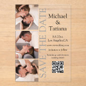 Invitations En Acrylique élégant photobooth 3 photos code qr enregistrer la (Recto)