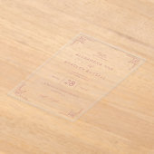 Invitations En Acrylique Elegant Pink Geometric Wedding (Poser)