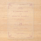 Invitations En Acrylique Elegant Pink Geometric Wedding (Recto)