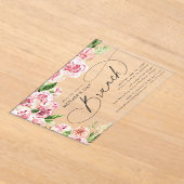 Invitations En Acrylique Elégant Pink Peonies Mère's Day Brunch (Poser)