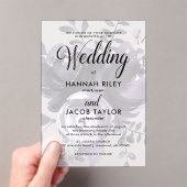 Invitations En Acrylique Elegant Purple Floral Calligraphy Wedding (In situ (ordinateur de poche))