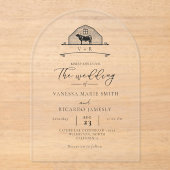 Invitations En Acrylique Élégant Ranch Western Country Cowboy Mariage (Recto)