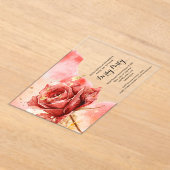 Invitations En Acrylique Élégant Red Rose Derby Party (Poser)