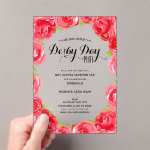 Invitations En Acrylique Élégant Red Roses Derby Party (In situ (ordinateur de poche))